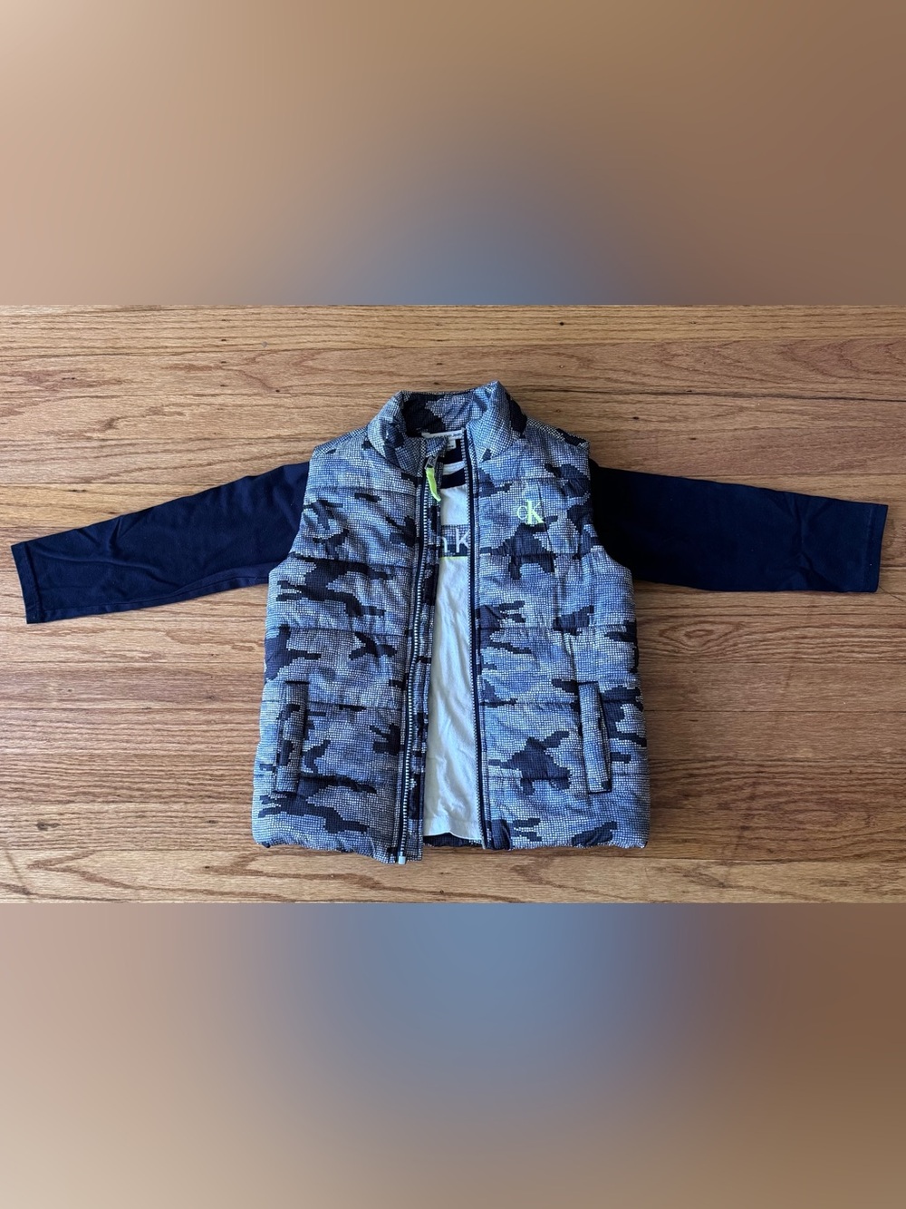Calvin Klein Boys 2-Piece Vest Set with Long Sleeve Tee Size 5T